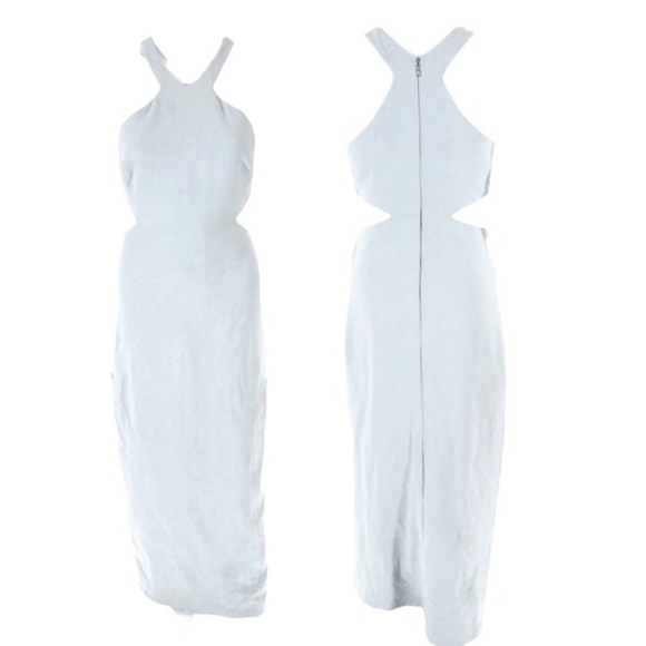 Elizabeth and James Tisha Formal Maxi Dress Gown Size 4 Sky Blue Cut Out Back - Picture 1 of 9